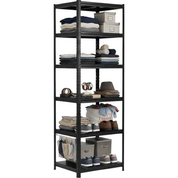 Dílenský regál Lakovaný celokovový regál Mamutex Standard 2400x600x400 mm – 6 polic, nosnost 720 kg, černý