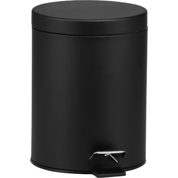 Odpadkový koš MERIDA KOŠ NA ODPADKY S PEDÁLEM KLASIK, 5 L, KOVOVÝ, ČERNÝ MATNÝ, KIC409