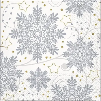 Papírový ubrousek Papírové ubrousky třívrstvé 33 x 33 cm, 20 ks vločky