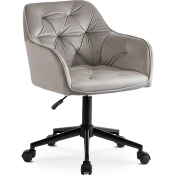 JAKS Otočná kancelářská židle šedá velur černé nohy Konor