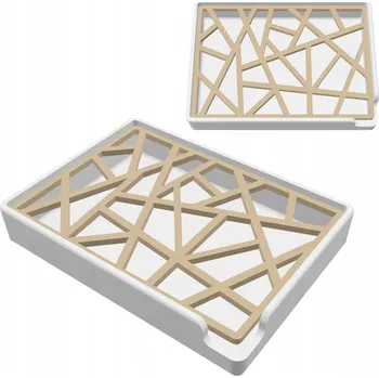 Mýdlenka volně stojící s odkapávačem LINIE bílá / ecru