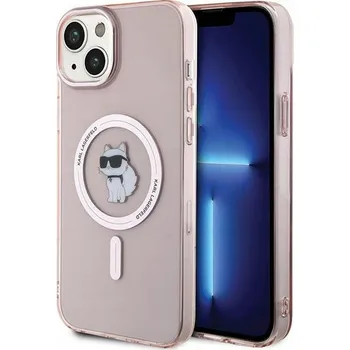 Pouzdro na mobilní telefon Karl Lagerfeld IML MagSafe iPhone 15 Plus Růžová Choupette