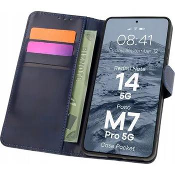 Pouzdro na mobilní telefon Flipové pouzdro Bizon pro Xiaomi Redmi Note 14 5G modré