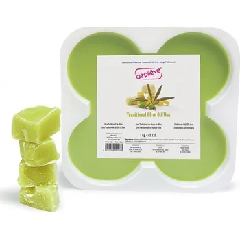 Přípravek na depilaci a epilaci Depiléve Traditional Olive Oil BIO – Tradiční depilační vosk – 1000 g BIO tradiční depilační vosk s olivovým olejem pro suchou pleť