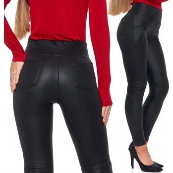 Dámské legíny Dámské legíny imitující kůži s vysokým pasem, módní a stylové MORAJ S