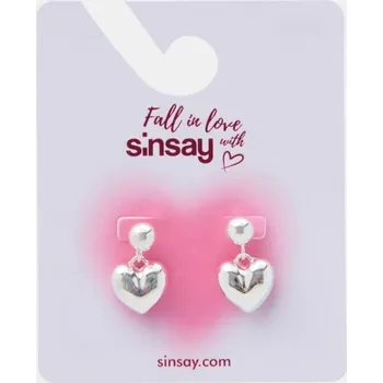 Náušnice Sinsay - Náušnice ve tvaru srdcí - sříbrná - 804HH-SLV - 804HH-SLV-ONE
