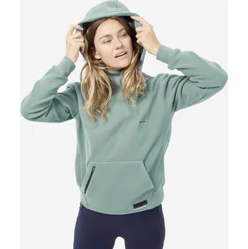 Pánská mikina QUECHUA Dámská turistická fleecová mikina s kapucí MH 100 S ZELENÁ