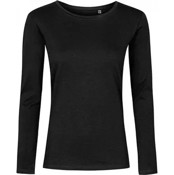 Dámské tričko X.O by Promodoro Lehké elastické dámské tričko z česané bavlny s dlouhým rukávem Barva: Černá, Velikost: XS XO1565