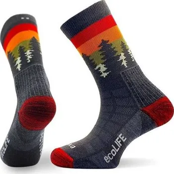 Pánské ponožky Unisex ponožky TEKO ECOLIFE WILD FOREST 2.0 S Tmavě šedá, Mix