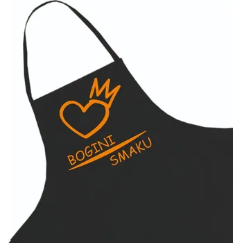 Kuchyňská zástěra Černá kuchyňská zástěra jako Dárek + jméno, vzor 15