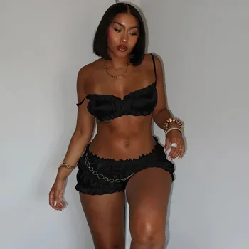 Best Fashion Dámská dvoudílná souprava top a šortky Velikost: M, Barva (Varianta): Černá