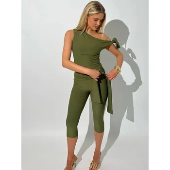 Best Fashion Dámský dvoudílný set – top a šortky Velikost: M, Barva (Varianta): Zelená