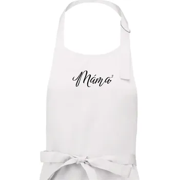 Kuchyňská zástěra Psací máma třetí mocnina - tři děti - Dámská zástěra na vaření - Univerzální velikost ( Bílá )