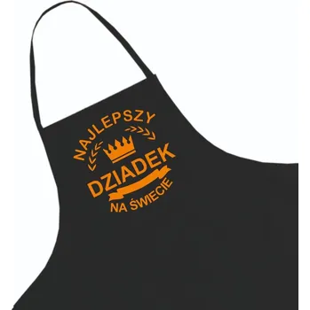 Kuchyňská zástěra Černá kuchyňská zástěra ke Dni dědečka + jméno, vzor 5