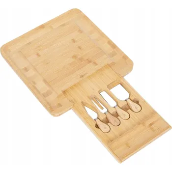 Obraz Servírovací deska RUMI se 4 nožíky 32x32 cm HOMLA