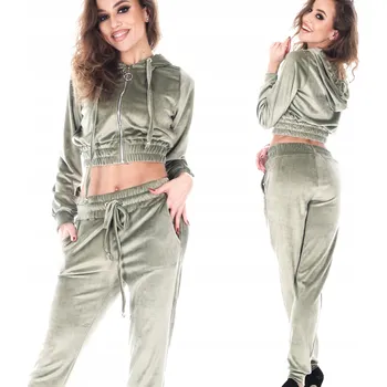 Orirose pohodlná dámská tepláková souprava VELUR kalhoty + mikina S 36/38