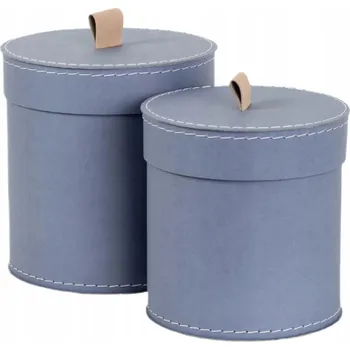 Úložný box Sada úložných krabička Bigso Leonore modré barvy, 2 kusy