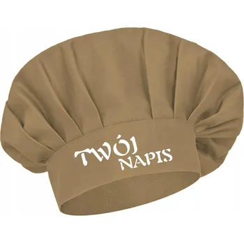 Čepice Kuchařská čepice šéfkuchaře s vlastním potiskem – béžová