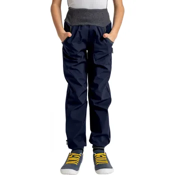 Dívčí kalhoty Dětské softshellové kalhoty UNUO Street modré s fleecem Velikost: 98/104