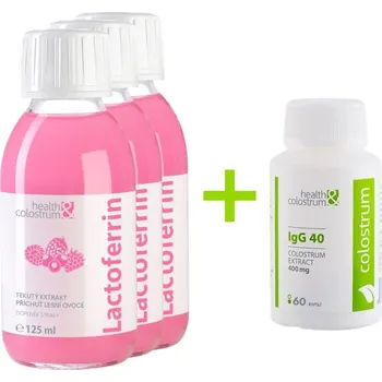 Přírodní produkt LACTOFERRIN tekutý extrakt 3×125 ml + 60 ks colostra IgG 40 ZDARMA