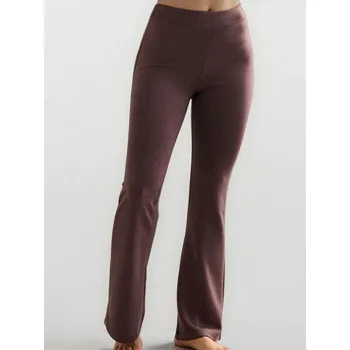 Dámské oblečení Sinsay - Rozšířené kalhoty z látky scuba Gym Hard - tmavě hnědá - 707GZ-89X - 707GZ-89X-XS