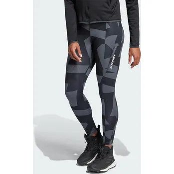 ADIDAS Legíny Terrex Multi Printed XL ČERNÁ|ŠEDÁ