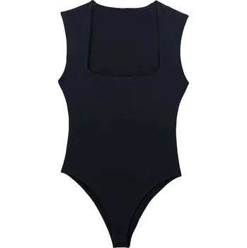 Dámský overall Best Fashion Dámský přiléhavý body overal s hranatým výstřihem Velikost: S, Barva (Varianta): Černá