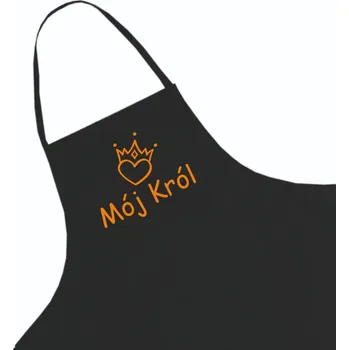 Kuchyňská zástěra Černá kuchyňská zástěra jako Dárek + jméno, vzor 21