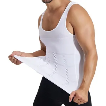 Best Fashion Pánská stahovací kompresní vesta na zpevnění trupu Velikost: L, Barva (Varianta): Bílá