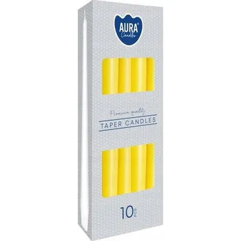 Svíčka Tradiční parafínová svíčka Bez vůně Aura 10 ks