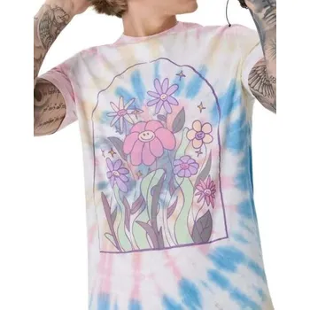 Dámské tričko BAREVNÉ TRIČKO T-SHIRT S KRÁTKÝM RUKÁVEM VZHLED TIE DYE POTISK M