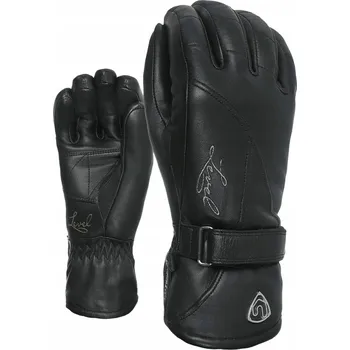 Rukavice Dámské lyžařské rukavice LEVEL kožené zimní černé vel. M / 7,5