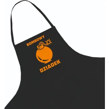 Kuchyňská zástěra Černá kuchyňská zástěra ke Dni dědečka + jméno, vzor 12