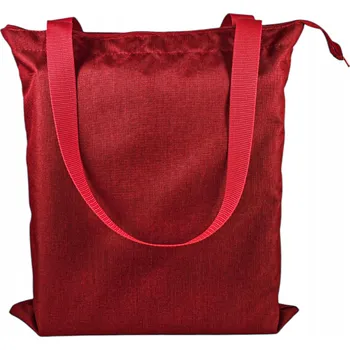 Kabelka Úzká, prostorná nákupní taška se zipem, červená