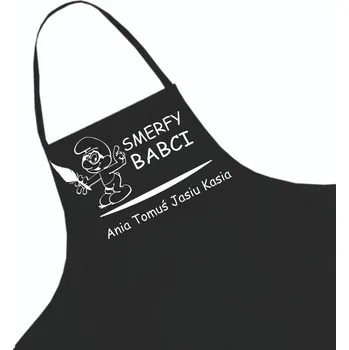 Kuchyňská zástěra Černá kuchyňská zástěra jako Dárek + jméno, vzor 28