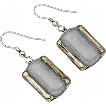 Náušnice Hnědé náušnice výseč, ruční výroba, zdobené platinou