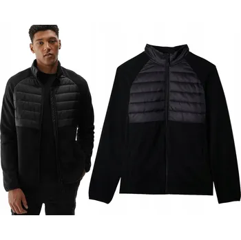 Pánská mikina 4F Pánská fleecová mikina se stojáčkem regular - černá 3XL