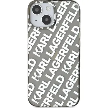 Pouzdro na mobilní telefon Zadní kryt Karl Lagerfeld IML Electroplated Repeated Logo Apple pro iPhone 15, stříbrná
