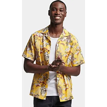 Pánské tričko SUPERDRY ŽLUTÉ TRIČKO S KRÁTKÝM RUKÁVEM A VZOREM (L)