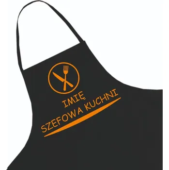Kuchyňská zástěra Černá kuchyňská zástěra jako Dárek + jméno, vzor 11