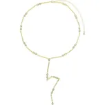 B-TOP Dámský článkovitý náhrdelník s kapkovitými zirkony a střapcem Druh barvy: Zlatá