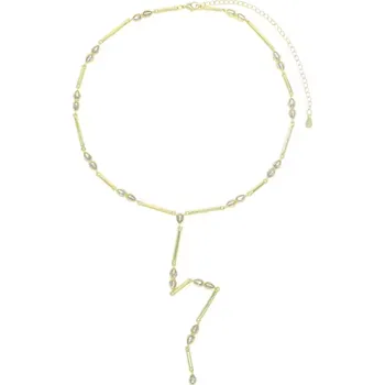 Náhrdelník B-TOP Dámský článkovitý náhrdelník s kapkovitými zirkony a střapcem Druh barvy: Zlatá