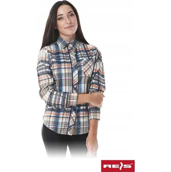 Dámská košile Reis dámská košile s dlouhým rukávem, kostkovaná, vícebarevná KFL, velikost XXL