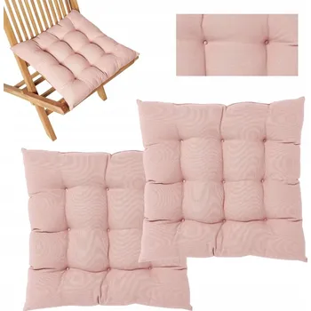 Polštář Polštář na židli AVA prošívaný, vhodný domů i na zahradu, 2 kusy, růžová, 40 x 40 cm