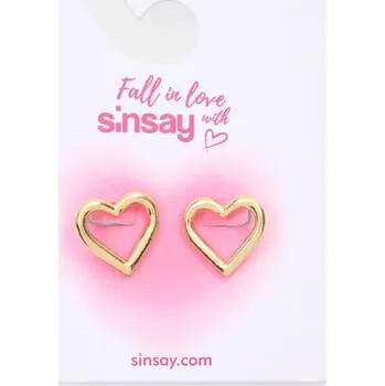 Náušnice Sinsay - Náušnice ve tvaru srdcí - zlatá - 363HM-GLD - 363HM-GLD-ONE