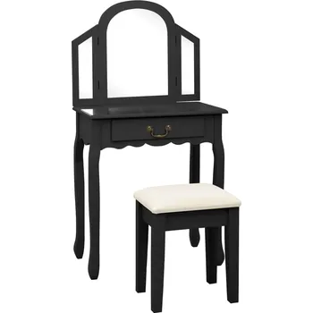 Toaletní stolek Toaletní stolek se stoličkou růžový 65x36x128 cm pavlovnia MDF