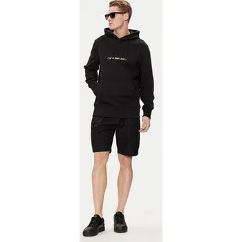 Pánská móda Calvin Klein Jeans Mikina Frequency Logo J30J325353 Černá Regular Fit XL