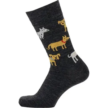Dámské termo ponožky Merino ponožky Dog antracite, Bengt & Lotta Švédsko Šedá 35/39