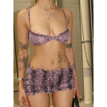 FIT FASHION Dámský dvoudílný leopardí set topu a šortek na volný čas Velikost: XS, Barva (Varianta): Růžová