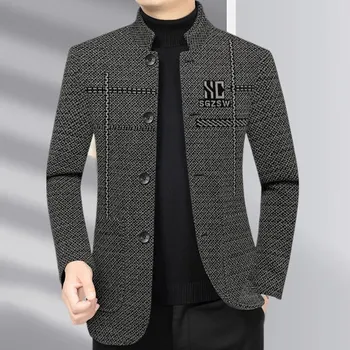 Pánské sako Best Fashion Pánské společenské sako čínského stylu Velikost: XL, Barva (Varianta): Khaki